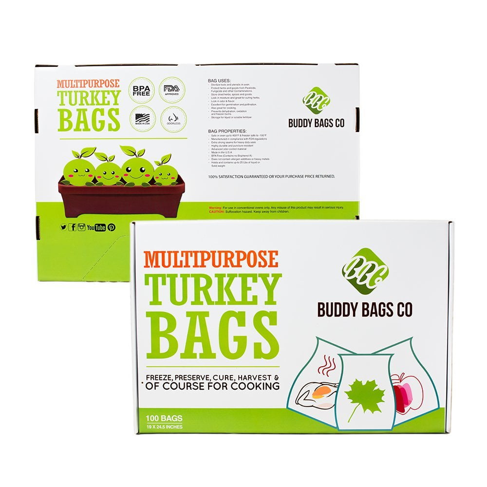 Buddy Bags Multipurpose Nylon Turkey Oven Bags 19" x 24.5" 100 Pack