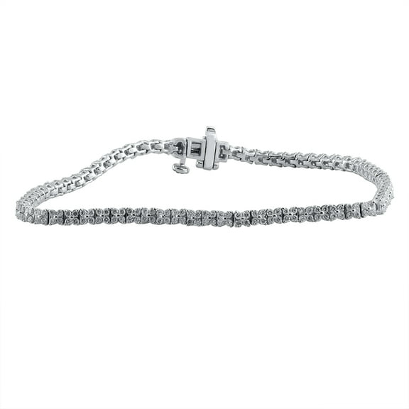 Brilliance Fine Jewelry 2 Carat T.W. Lab Grown Diamond Women Tennis Bracelet in 925 Sterling Silver