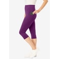 thumbnail image 2 of Woman Within Plus Size Stretch-Cotton Knit Pull-On Pocket Capri Leggings, 2 of 6