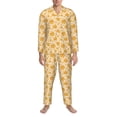 thumbnail image 3 of Sikiie Autumn Fall Yellow Leaves Mens Pajama Set, Soft Warm Long Sleeve Sleepwear, Cozy Button-Down Pjs for Men-X-Large, 3 of 7