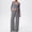 Suit-320Gray, variant on Two Piece Sets for Women V-Neck Wrap Crop Top & Wide Leg Pants Lounge Sets Tie Knot Long Sleeve Flowy Yoga Dance Casual Matching Outfits