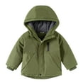 thumbnail image 2 of NAISIBABY Boys Fleece Jacket, Fashion Casual Hooded Zipper with Pockets Winter Thermal Quilted Coat Army Green 7T, 2 of 6