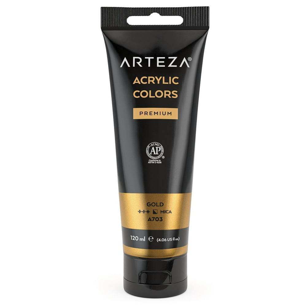 ARTEZA Metallic Acrylic Paint (Gold A703) 120 ml Single Color