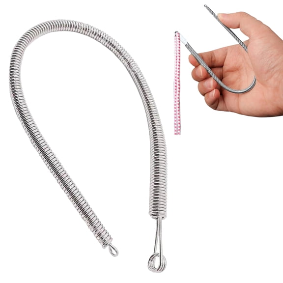 Drawstring Threader Tool, Stainless Spring Easy Elastic Threading Tool for Drawstring Replacement & Clothing, Hoodies, Pants, Bags & Backpacks,9.25"×0.19",1PC