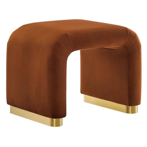 Modway Koda Tabouret Ou Table d'Appoint en Velours Performance 24 Pouces, Couleur Laiton Rouille, 24 Pouces