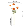 thumbnail image 2 of 4-Head Faux Anemone Flower Bouquet, Realistic Artificial Floral Arrangement for Mom's Day Party Wedding Venue, Elegant Interior Home Decoration Supplies, 7.87*22.83in, Orange, 2 of 6