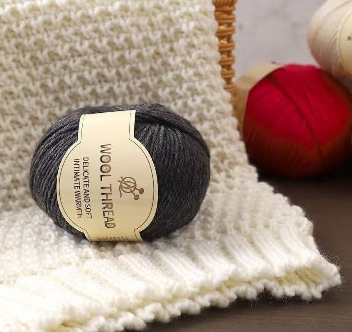 FENG4 Groups Australian Wool Yarn 4 ply of Medium Thick Hand Knit Non-Pilling Wool Blend Soft Yarn for Hand Knitting & Crocheting (Purple)-240810