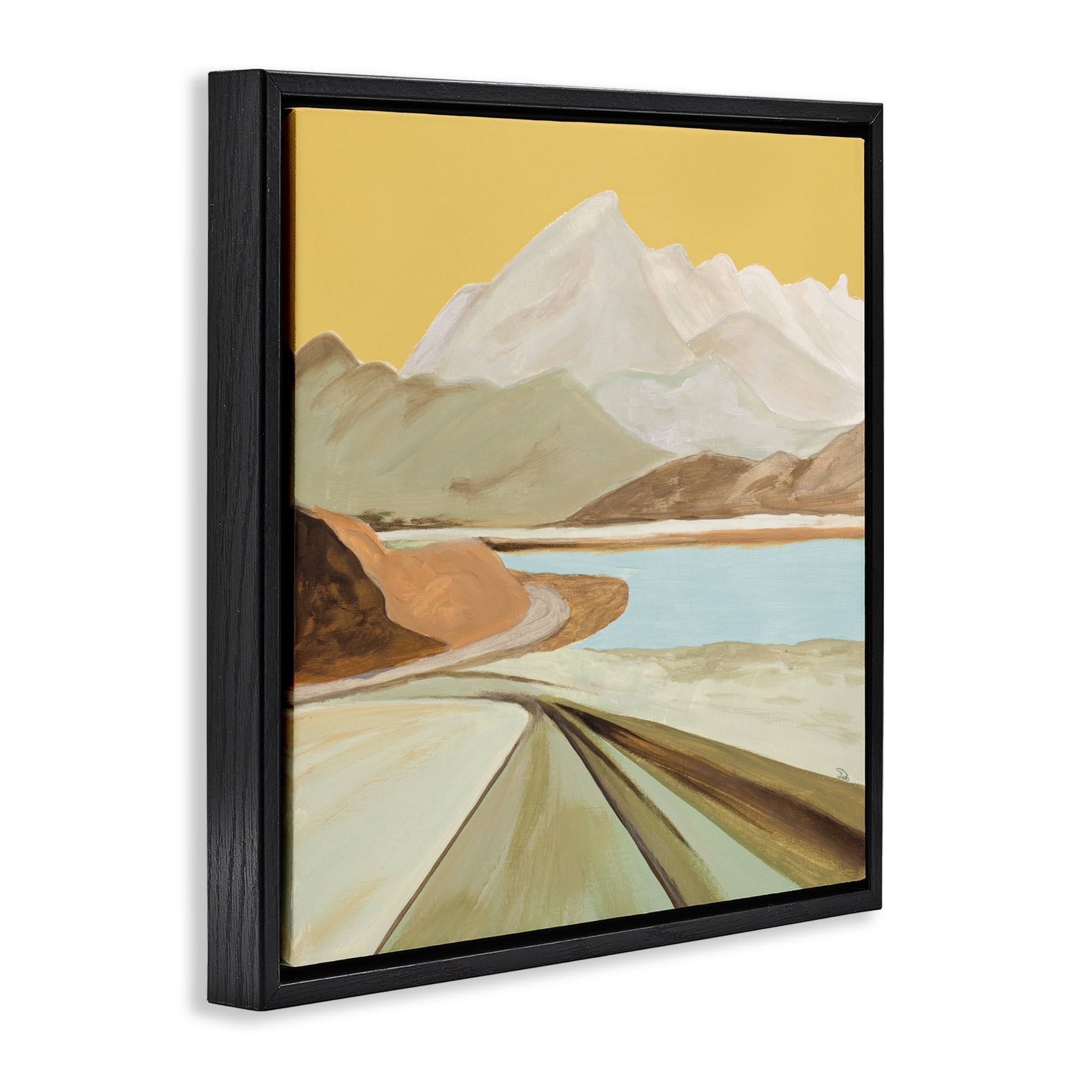 Stupell Industries Retorno Mountain Sunrise Black Framed Floater Canvas Wall Art, design by Patricia Pinto