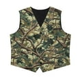 thumbnail image 4 of Garronmavis Cute Green Camo Boys Vest Size 11-12 Versatile Sleevless Fall Winter Warm Outerwear with Pockets Stylish 3-button Single Breasted Closure & 2 Slit Pockets for Daily Life, 4 of 7
