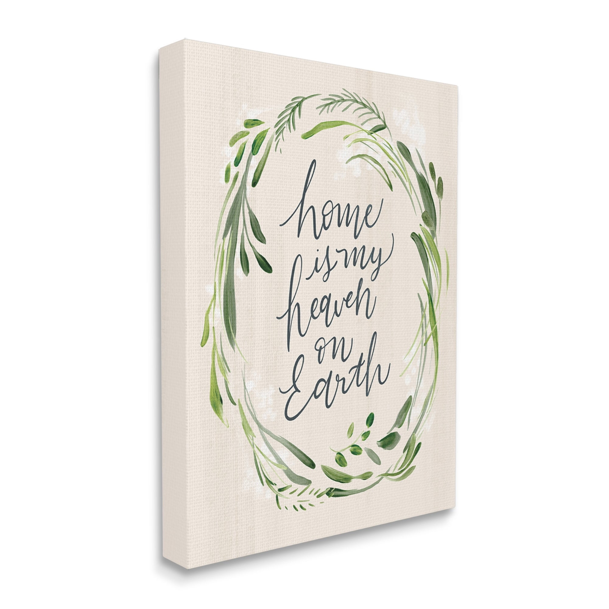 Stupell Industries Heaven On Earth Religious Home Script Calligraphy Graphic Art Gallery Wrapped Canvas Print Wall Art, Design by Caverly Smith