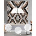thumbnail image 2 of Southwest Brown Swag Curtains for Living Room/Bedroom Windows, Geometric Farmhouse Aztec Tribal Kitchen Curtains and Valances Set 36 Inch Length, Light Filtering Swags Valance Curtain Panels, 2 of 5