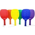 thumbnail image 2 of PRISP Set of Pickleball Racquets - 6 Coloured Sturdy Plastic Paddles (38 cm), 2 of 9