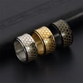 thumbnail image 2 of HIJONES Men's Stainless Steel Beehive Turnable Ring 12MM Luminous Relieving Stress Anxiety Jewelry Silver Size 11, 2 of 5