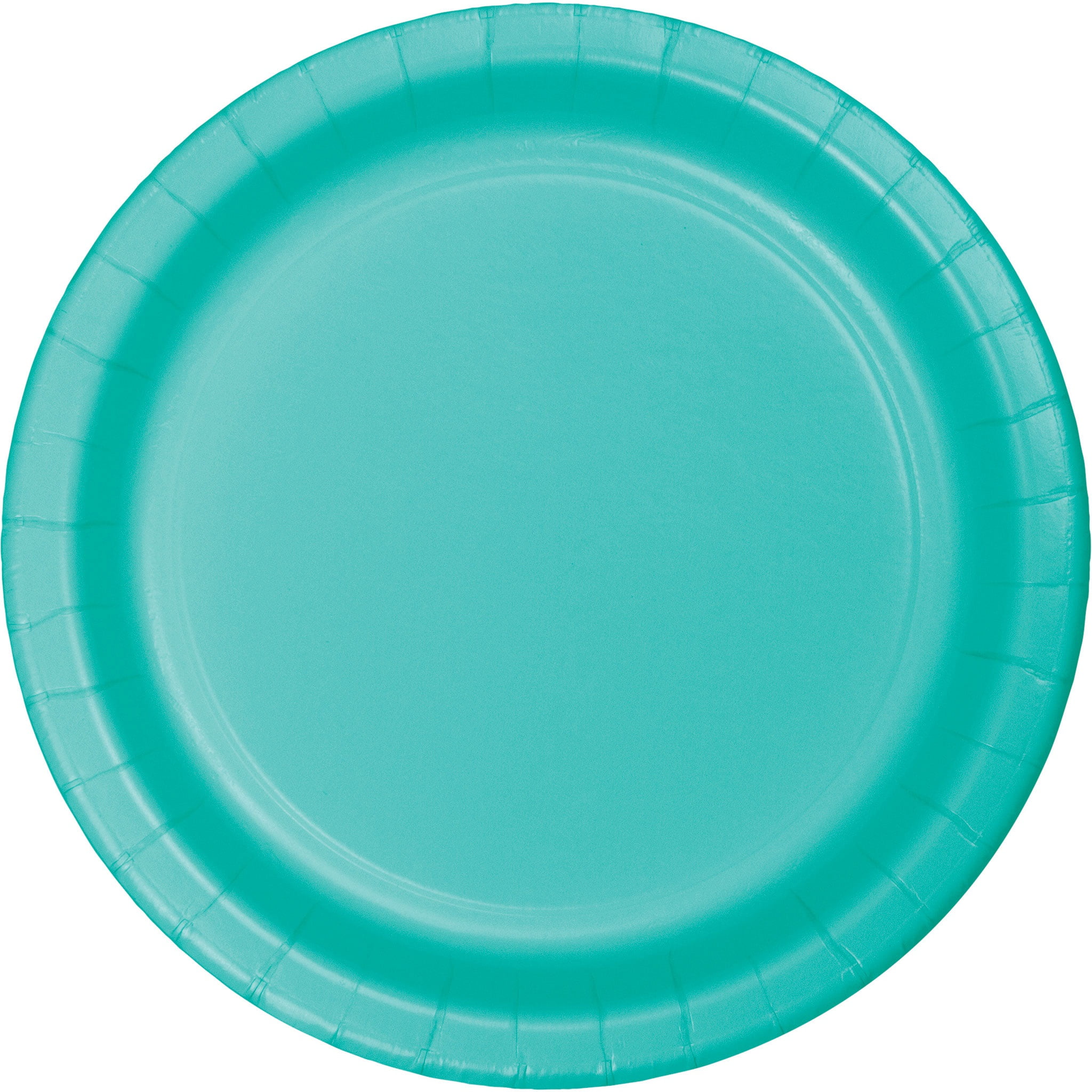 Club Pack of 240 Decorative Teal Lagoon Disposable Round Luncheon Plates 7"