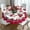 Red-flowers, variant on Christmas Tablecloth Waterproof Fabric Christmas Table Cloth for New Year''s Day and Xmas Home Decoration - 54" X 72" Oval