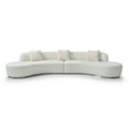 thumbnail image 3 of Retro Curved Sofa - Modern White Boucle Fabric & Silver Metal Base - Stylish Living Room Seating, 3 of 5
