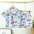 thumbnail image 3 of TAIAOJING Baby Kids Pajamas Set Cute Toddler Boys Girls Short Sleeve Clothing Children Cartoon Car Tops Shorts Outfits For 12-18 Months, 3 of 3