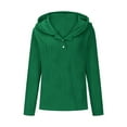 thumbnail image 6 of Samickarr Hoodies for Women Fall Trendy Long Sleeve Button Up Round Neck Textured Lightweight Pullover Hooded Sweatshirt Solid Color Casual Loose Tops, 6 of 6