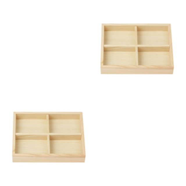 Thinsony Jewelry Display Tray Case Beads Holder Ladies Bangles Gemstone Stackable 4 grids 7.87x5.91x1.38 Inch 2Set