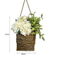 thumbnail image 3 of Cream Hydrangea Door Hanger Basket Wreath, Farmhouse Wreath with Wildflowers, Artificial Spring Summer Garland for Front Door, Seasonal Holiday Ornament, 3 of 5