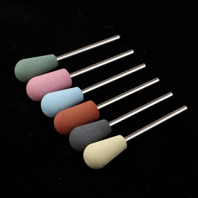 6 paquetes de brocas de uñas profesionales para manicura, limado eléctrico giratorio, brocas para decoración de uñas, cabezal de pulido para geles acr 06 Yinane Brocas eléctricas para uñas
