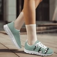 thumbnail image 3 of COEQINE Women Sneakers Running Walking Shoes White Sole Fashion Tennis Shoes for Travel Casual Breathable Mesh Trainers Footwear, Cute Panda Green, 3 of 7