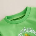 thumbnail image 3 of Toddler Baby Girl Boy Christmas Outfit Santa Embroidery Sweatshirt Long Sleeve Sweater Shirt Pullover Top Fall Winter Holiday Clothes, 3 of 7