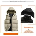 thumbnail image 5 of Zimjoy Beige Puffer Vest Men Thick Adjustable Hooded Windproof Winter Vest Thermal Big and Tall Puffer Coat Men Casual Lightweight Zip Up Vests Outerwear with Pockets, Khaki XL, 5 of 6