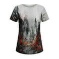 thumbnail image 4 of Dyegold Womens Summer Casual T-Shirts Round Neck Floral Printed Short Sleeve Graphic Tee Tops Loose Fitting Comfy Tunic Tops, 4 of 5
