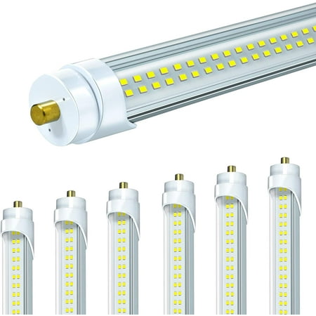 

ZTYH 8FT LED Bulbs Super Bright 72W 9000lm 5000K T8 T10 T12 LED Tube Lights FA8 Single Pin T8 LED Lights Clear Cover 8 Foot LED Bulbs to Replace Fluorescent Light Bulbs (Pack of 6)