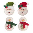 thumbnail image 1 of 4pcs Christmas Tree Decorations Creative Cloth Santa Claus Small Hanging Pieces Snowman Small Hanging Decors Christmas Hanging Pendant, 1 of 3