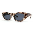 thumbnail image 3 of Womens Mod Thick Plastic Chunky Cat Eye Sunglasses Beige Tortoise Black, 3 of 4