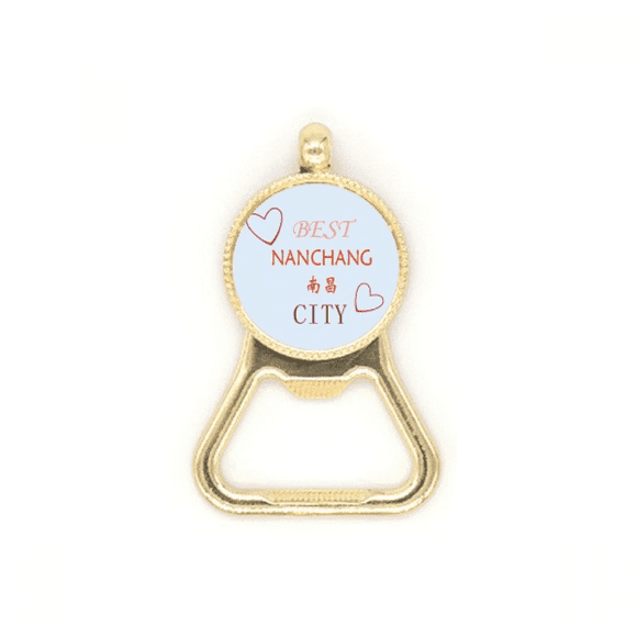 Nanchang Sign Art Deco Fashion Beer Bottle Cap Opener Stainless Steel Key Chain
