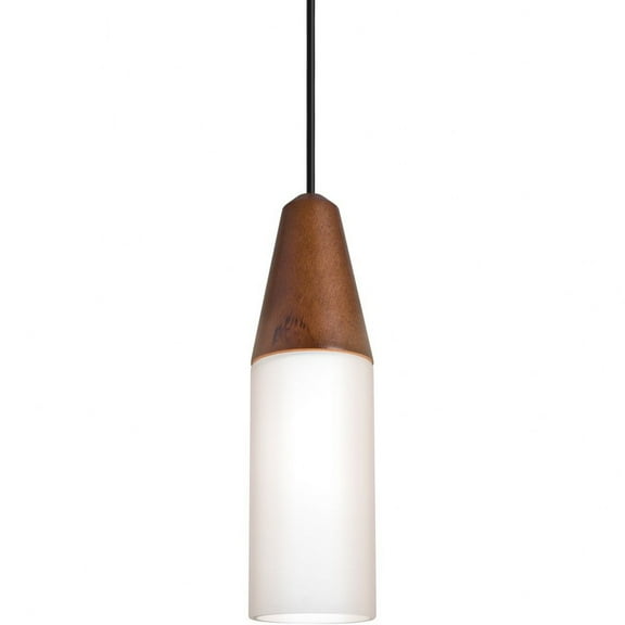 Besa Lighting - Nini - 1 Light Cord Pendant-Black Finish-Medium/Opal Glass
