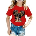 thumbnail image 1 of Ensemble de Pyjama 3 T-Shirts pour Filles Shorts Enfants Filles Mignon Mode Imprimé Col Rond Manches Courtes Tee-Shirt Décontracté d'Été, 1 of 5