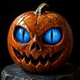 thumbnail image 5 of Halloween Pumpkin Jack O Lanterns Decor, Vintage Halloween Decorations Classic Plastic Pumpkin Statue Figurine, Table Decor for Home Office Party Table, 5 of 8