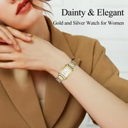 Watches for Women Luxury Ladies Quartz Wrist Watches with Stainless Steel Bracelet,Waterproof Square Ladies Watches Mother's Day Gifts for Women