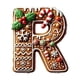 thumbnail image 2 of Uuiauoio 26 Gingerbread Alphabet Ornaments, Letters Christmas Ornament, 26 Initial Candy Cane Letter Pendant with Berries Pattern, Xmas Hanging Alphabet Letters for Christmas Tree Craft(R), 2 of 5