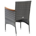 thumbnail image 5 of vidaXL 7 Piece Garden Dining Set with Cushions Poly Rattan Grey, 5 of 5