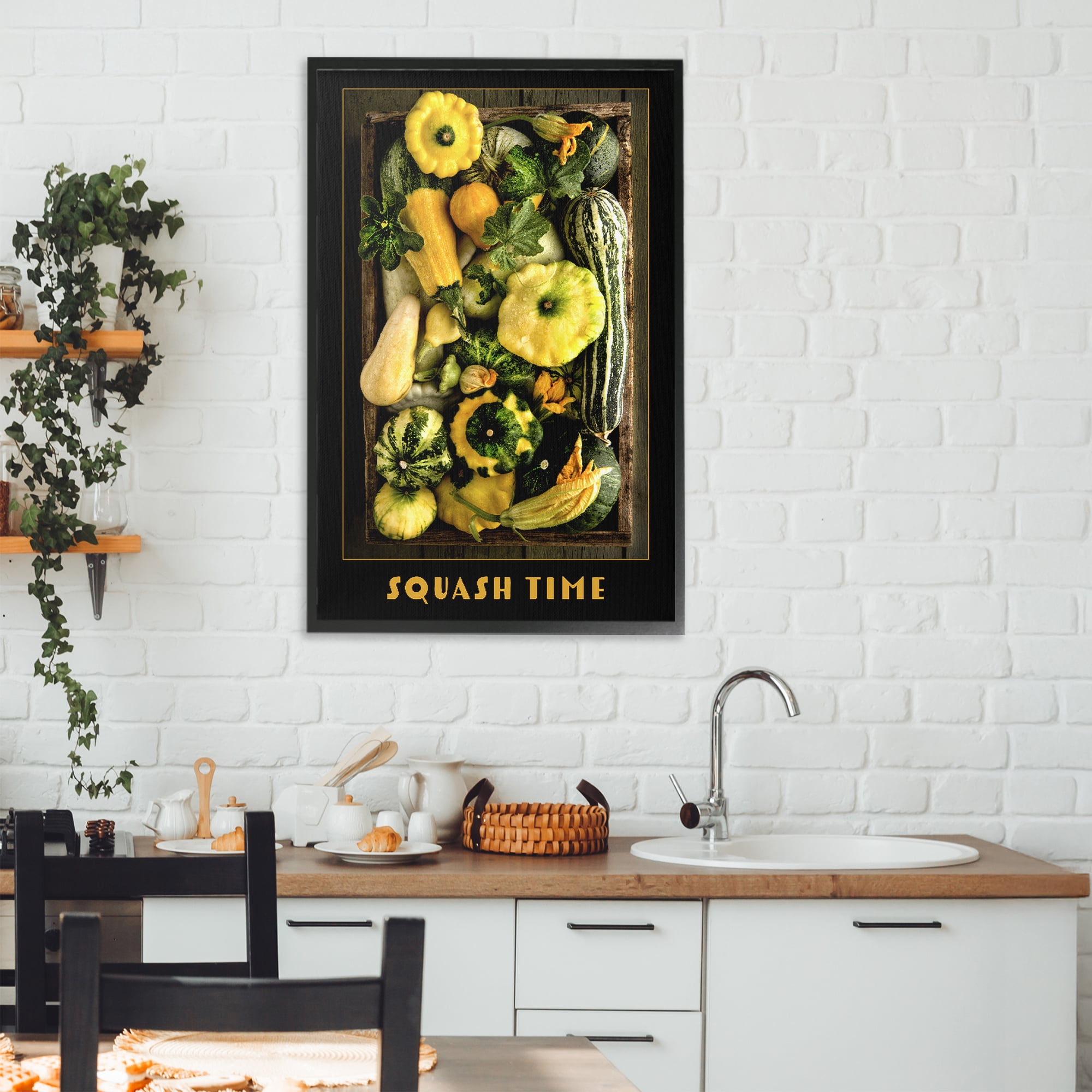 Stupell Industries Squash Time Vibrant Vegetables Black Framed Giclee Art, design by Carl Kravats