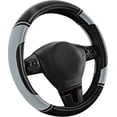 thumbnail image 2 of Leather Steering Wheel Cover - Made with PVC Leather - Anti-Slip, Universal Fit 14 1/2 inches to 15 inches - Gray, 2 of 16