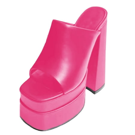 

Sandals Women New Women With High Heels With Double Waterproof Thick With The Back Of The Square Head Fish Mouth High Heel Slippers