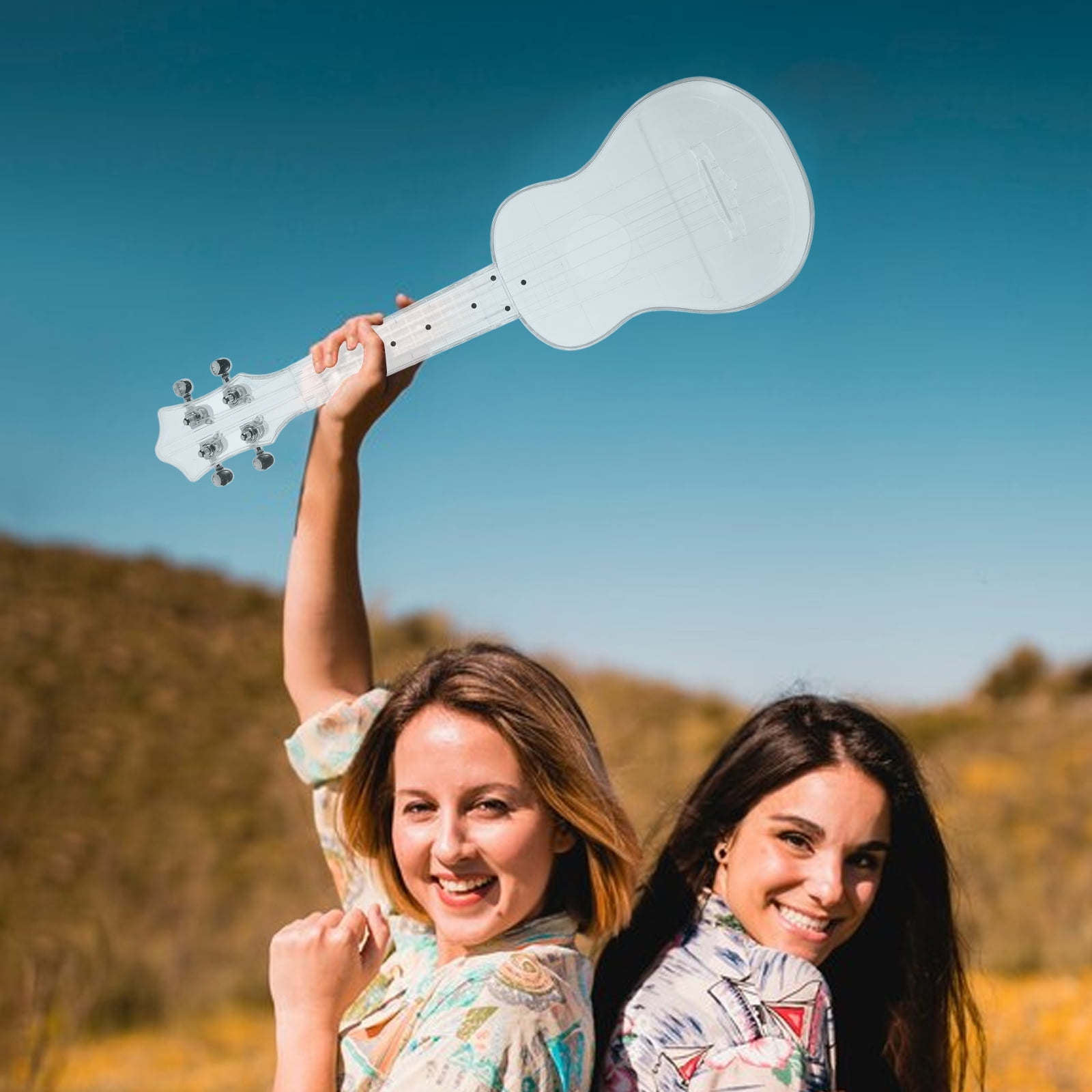 Supvox 1Set Transparent Ukulele with Integrally Formed Resonance Box for Smooth Sound