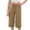 Coffee, variant on Heydday Linen Capri Pants for Girls Baggy Straight Leg Gauze Yoga Pant Loose Comfy Cropped Trousers with Pockets (Sky Blue/12-13 Years)