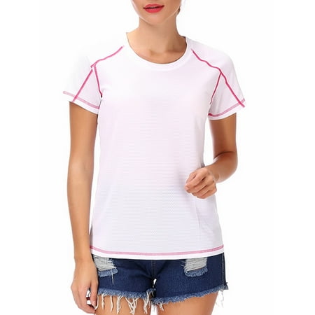 Women's Plus Size Short Sleeve Tee Yoga Shirt Workout Tunics Tops M-4XL (Best Yoga Clothes For Plus Size)