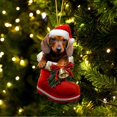 thumbnail image 1 of Riforla Santa Boot Christmas Dog Acrylic Ornament Christmas Dogs Ornament Christmas Stocking Animal Ornament Christmas Ornament Christmas Decoration Hangs Home Decor A, 1 of 6