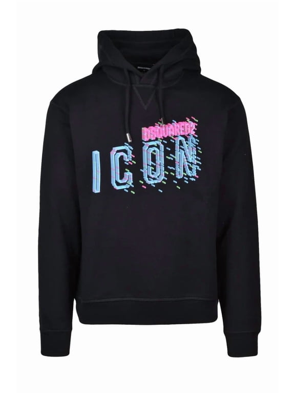 Man Black Hooded Sweatshirts Black Sizes standard XXXS-7XL