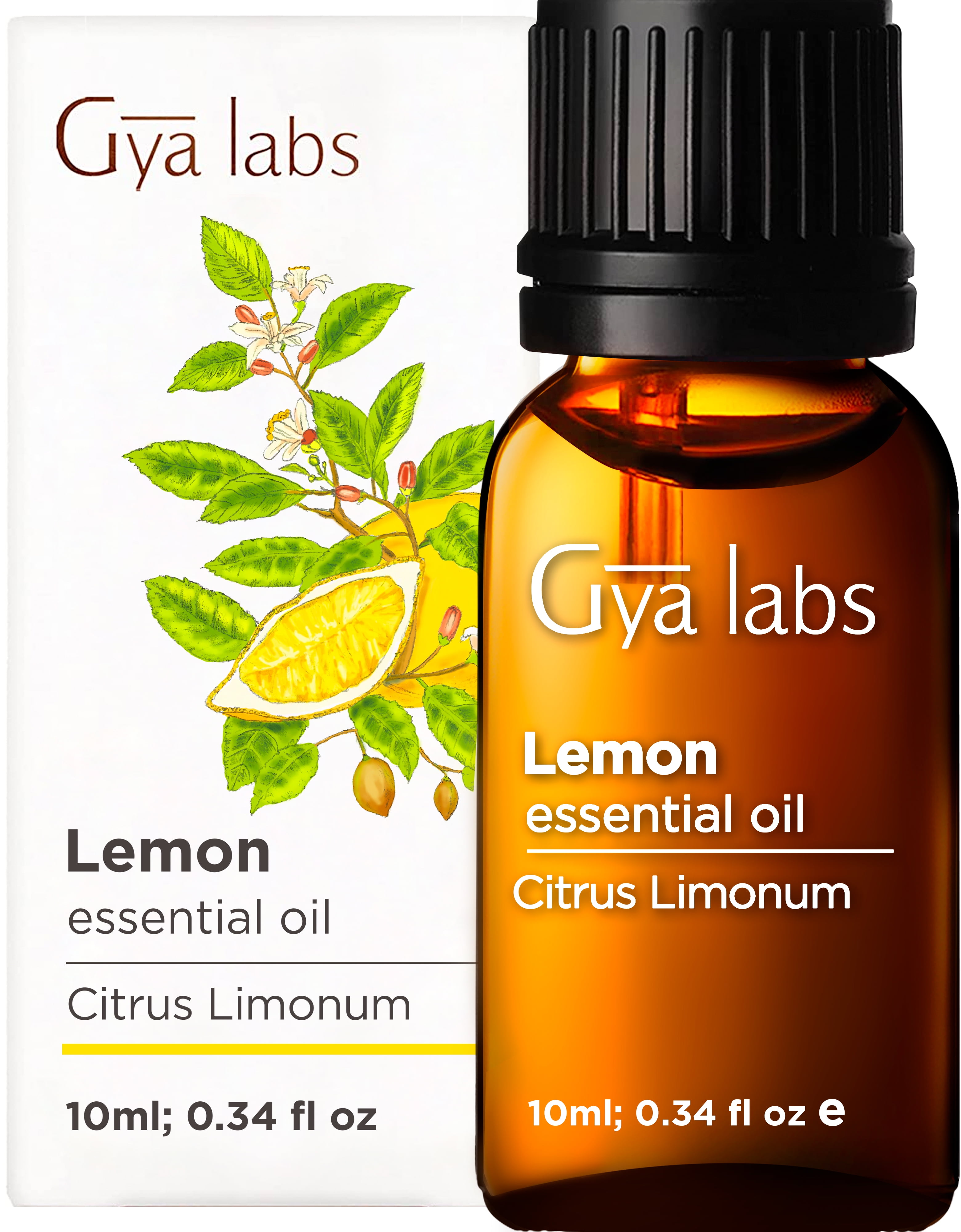 Gya Labs Lemon Essential Oil for Skin Care - Natural Lemon Oil Essential Oil to Uplift Mood - 100% Pure Therapeutic Grade Essential Oils Lemon for Aromatherapy and Cleaning - 10ml