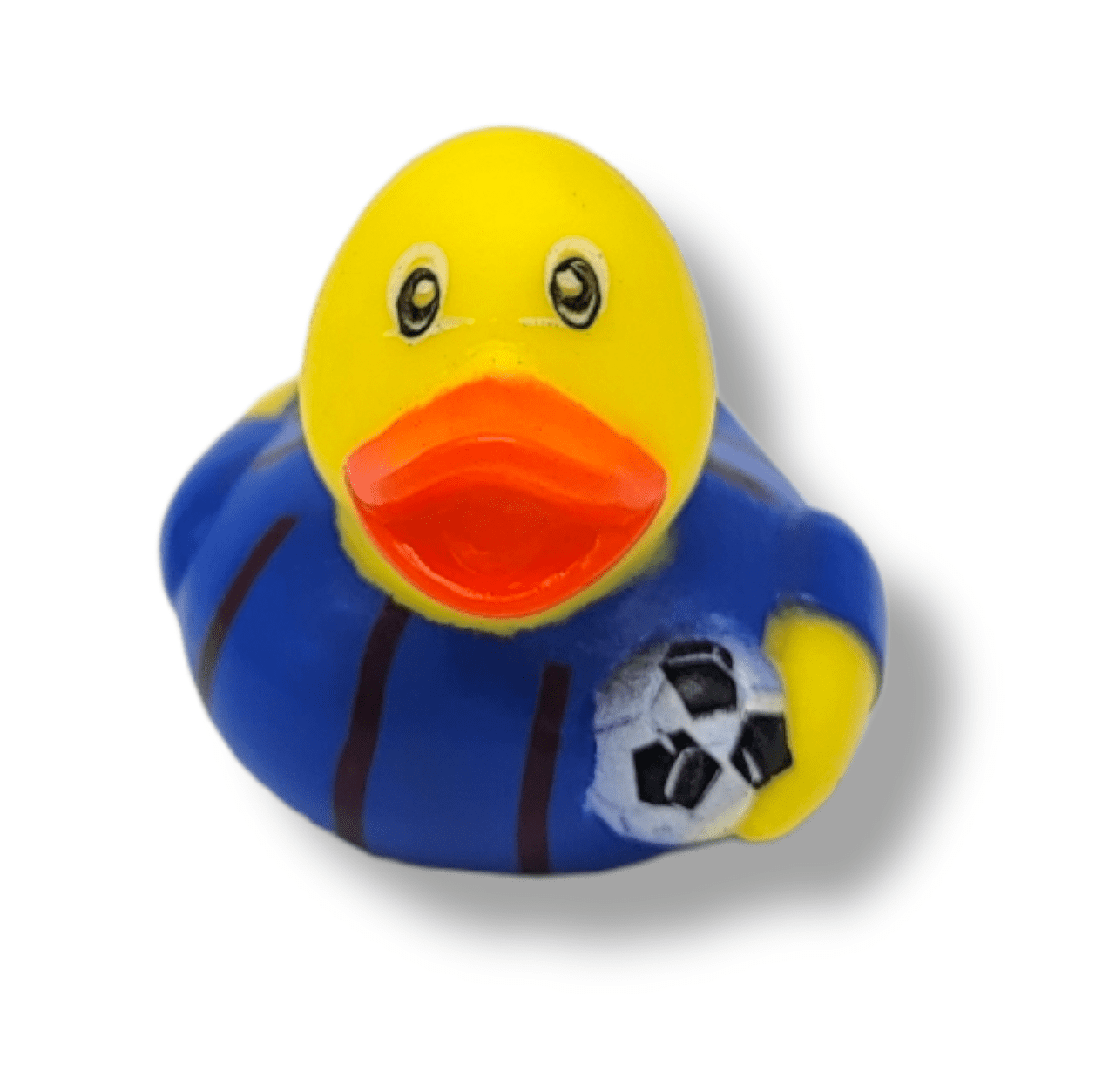Soccer Rubber Duck Football Rubber Duck Soccer Ball On Blue Stock