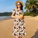 thumbnail image 4 of Balery Turkey And Thanksgiving3 Vestidos sueltos de manga corta para mujer, vestidos de verano 2025, vestidos casuales de corte A con vuelo., 4 of 6